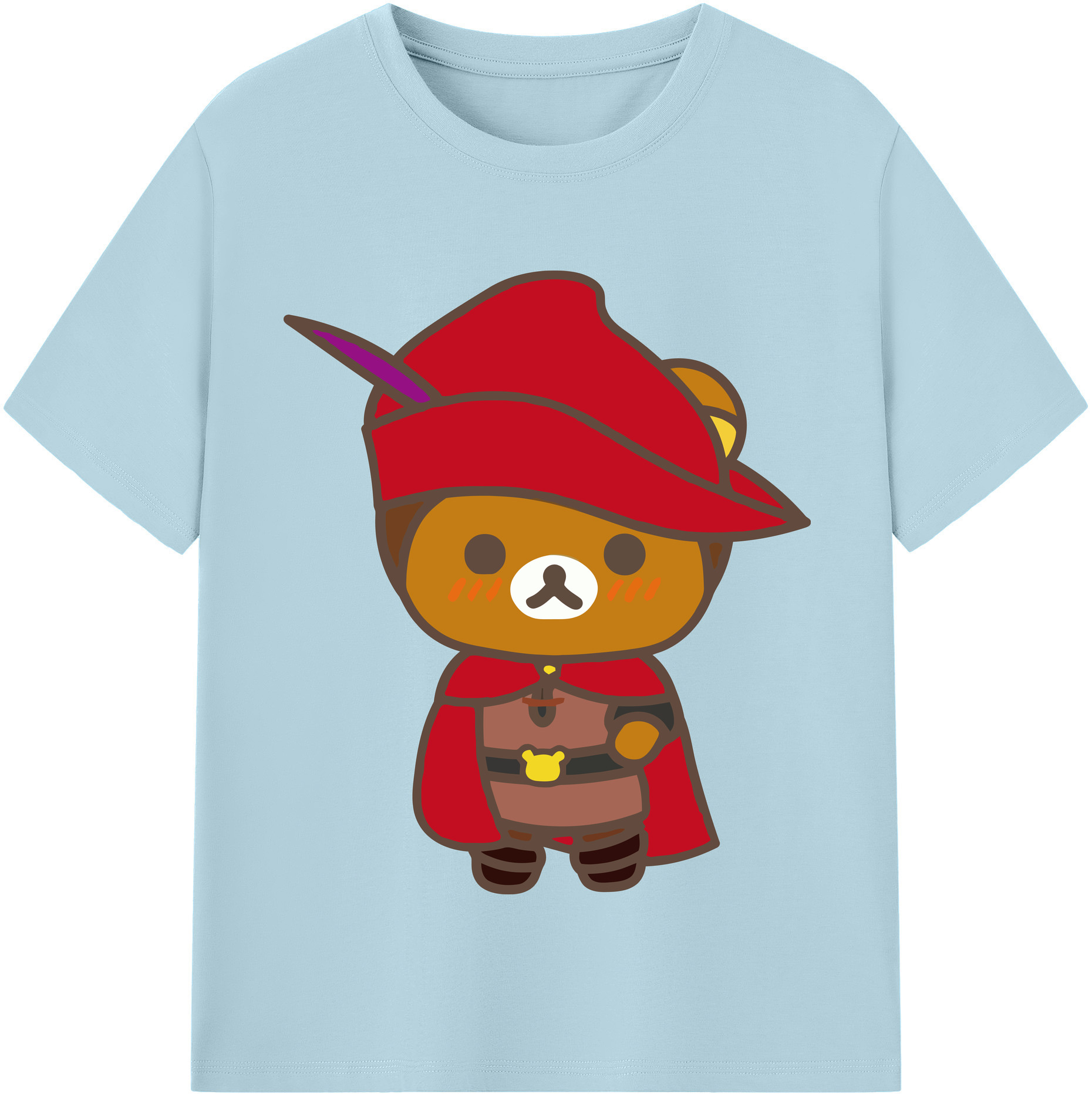 （画像用） リラックマ リラックマ キイロイトリ Rilakkuma Korilakkuma Kiiroitori 綿100％半袖Tシャツ（フロントプリント）